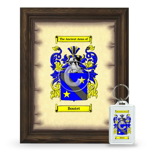 Boutet Framed Coat of Arms and Keychain - Brown