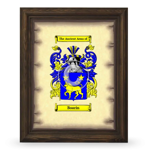 Boarin Coat of Arms Framed - Brown