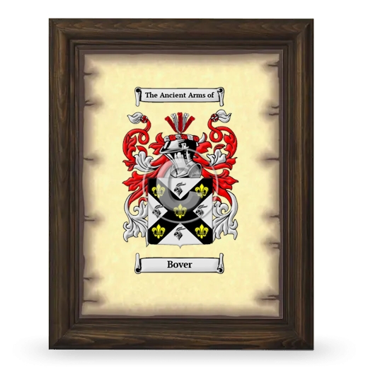 Bover Coat of Arms Framed - Brown