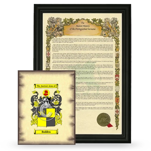 Bodden Framed History and Coat of Arms Print - Black