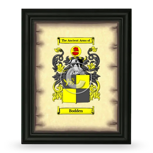 Bodden Coat of Arms Framed - Black