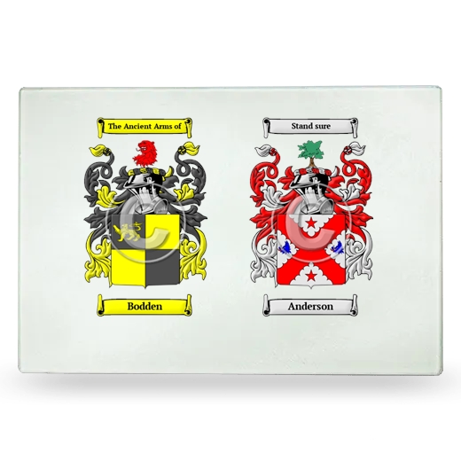 Double Coat of Arms Glass Cutting Board