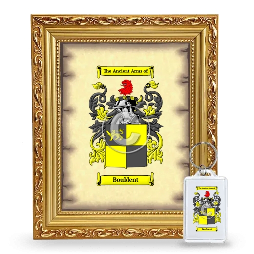 Bouldent Framed Coat of Arms and Keychain - Gold