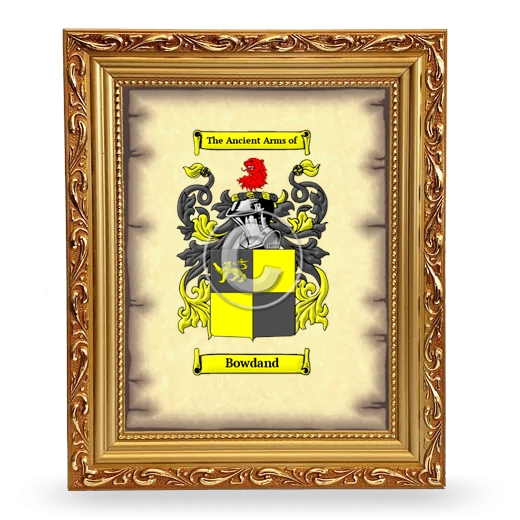 Bowdand Coat of Arms Framed - Gold