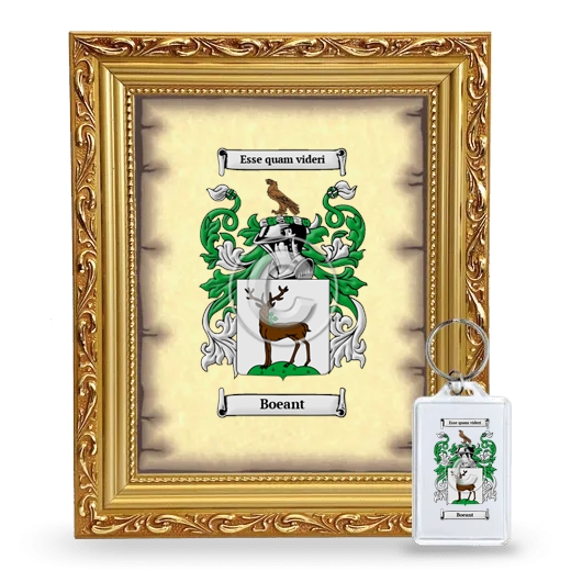 Boeant Framed Coat of Arms and Keychain - Gold