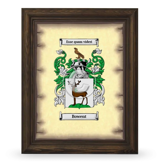 Bowent Coat of Arms Framed - Brown