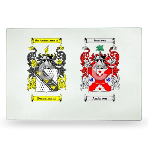 Double Coat of Arms Glass Cutting Board