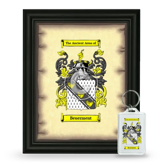 Beuerment Framed Coat of Arms and Keychain - Black