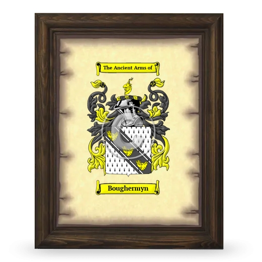 Boughermyn Coat of Arms Framed - Brown