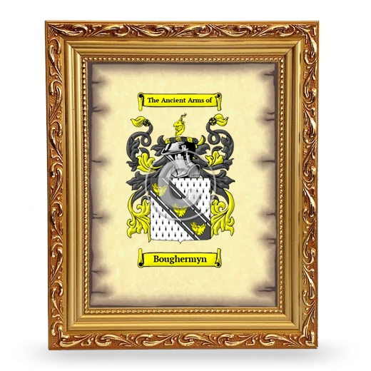 Boughermyn Coat of Arms Framed - Gold