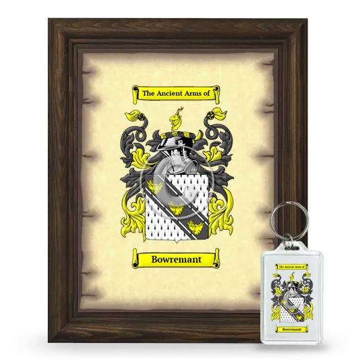 Bowremant Framed Coat of Arms and Keychain - Brown