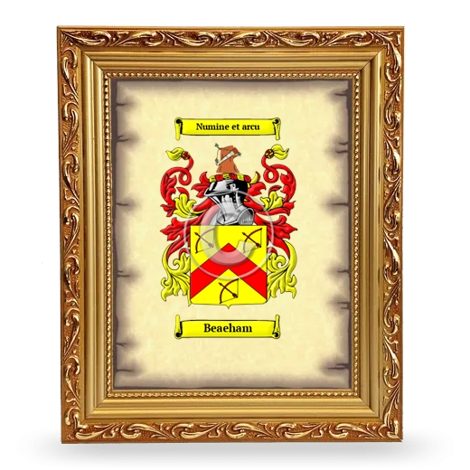 Beaeham Coat of Arms Framed - Gold