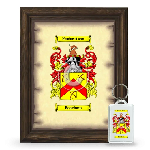 Boaeham Framed Coat of Arms and Keychain - Brown