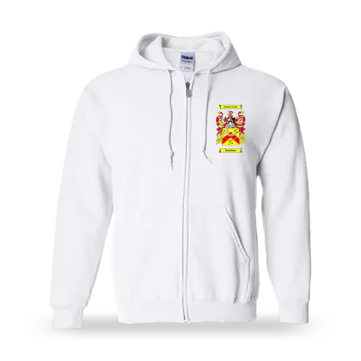 Boaeham Unisex Coat of Arms Zip Sweatshirt - White