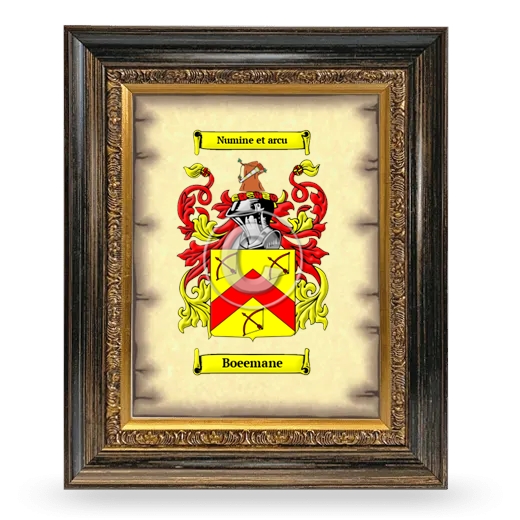 Boeemane Coat of Arms Framed - Heirloom