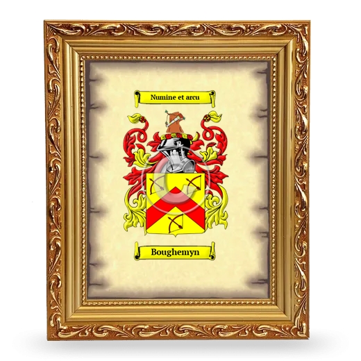 Boughemyn Coat of Arms Framed - Gold