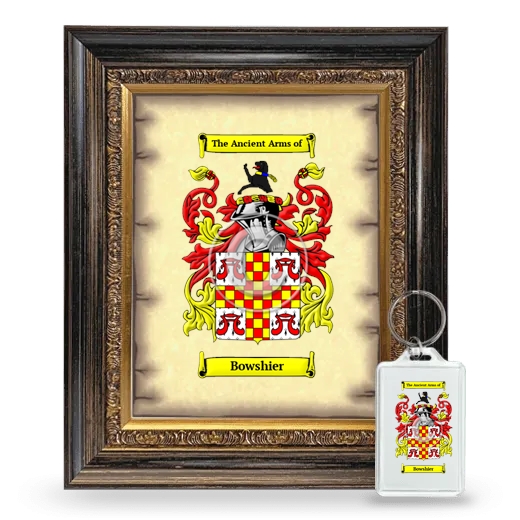 Bowshier Framed Coat of Arms and Keychain - Heirloom