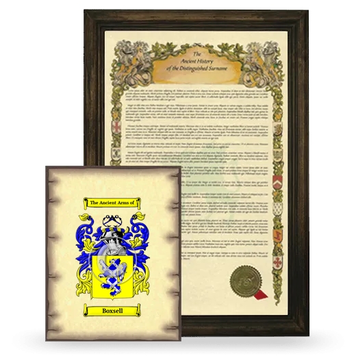 Boxsell Framed History and Coat of Arms Print - Brown