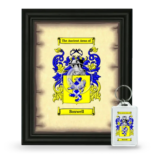 Boxwell Framed Coat of Arms and Keychain - Black