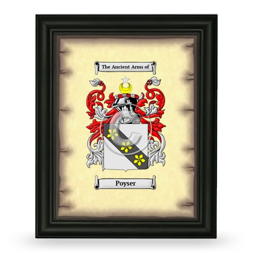 Poyser Coat of Arms Framed - Black
