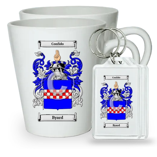 Byard Pair of Latte Mugs and Pair of Keychains