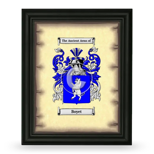 Boyet Coat of Arms Framed - Black