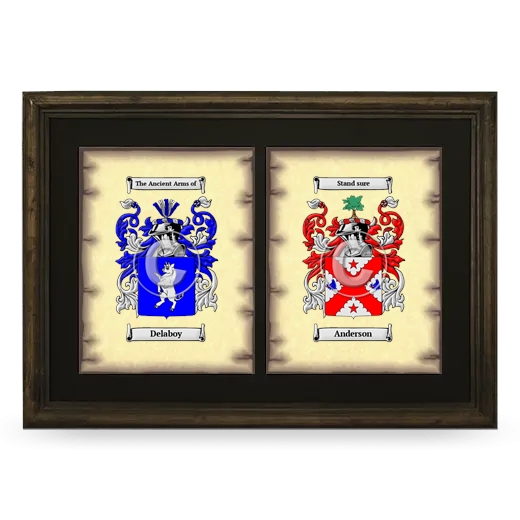 Double Coat of Arms Framed - Brown