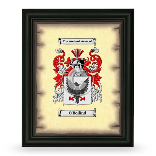 O'Boilind Coat of Arms Framed - Black