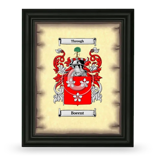 Boeent Coat of Arms Framed - Black