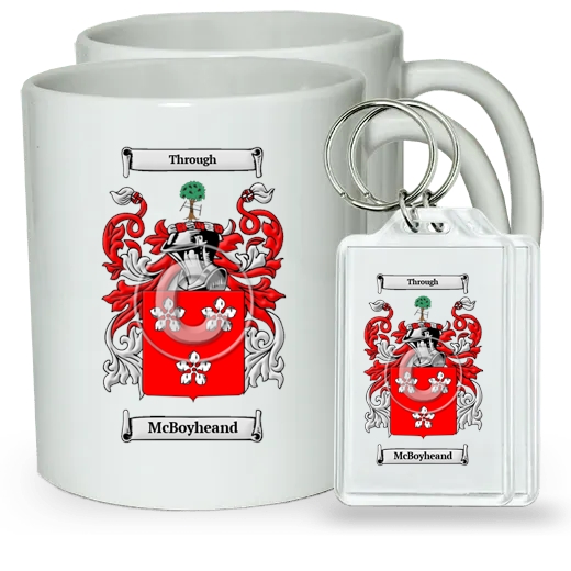 McBoyheand Pair of Coffee Mugs and Pair of Keychains