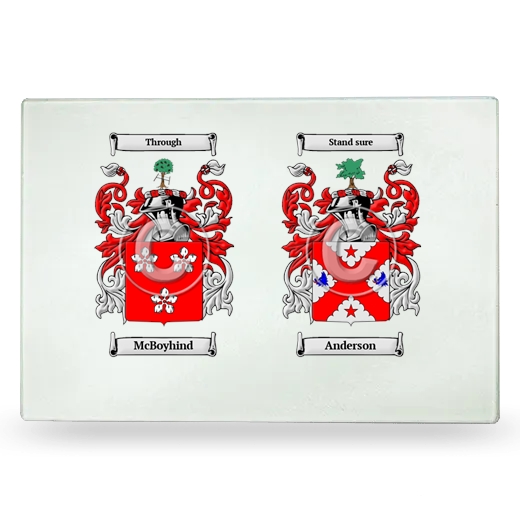 Double Coat of Arms Glass Cutting Board