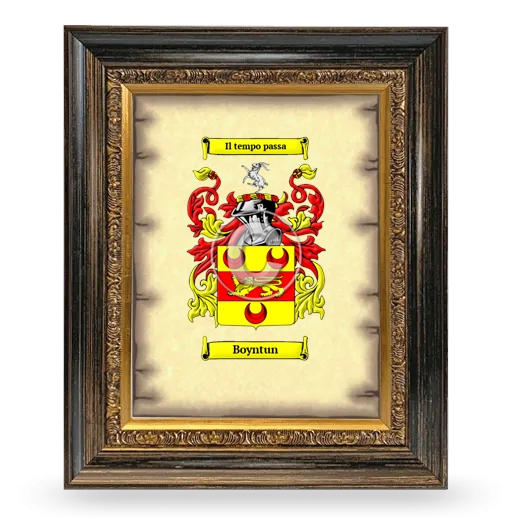 Boyntun Coat of Arms Framed - Heirloom