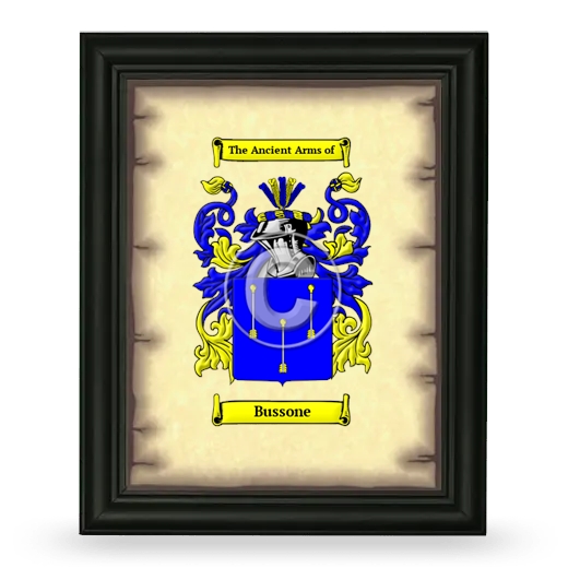 Bussone Coat of Arms Framed - Black