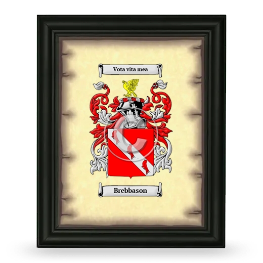 Brebbason Coat of Arms Framed - Black