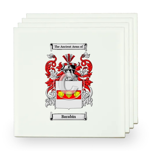 Barabin Set of Four Small Tiles with Coat of Arms