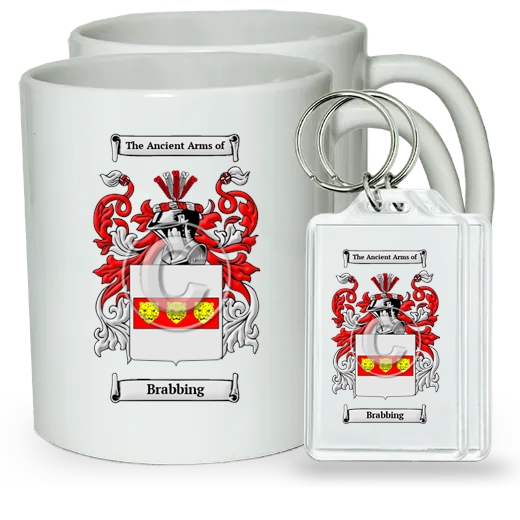 Brabbing Pair of Coffee Mugs and Pair of Keychains