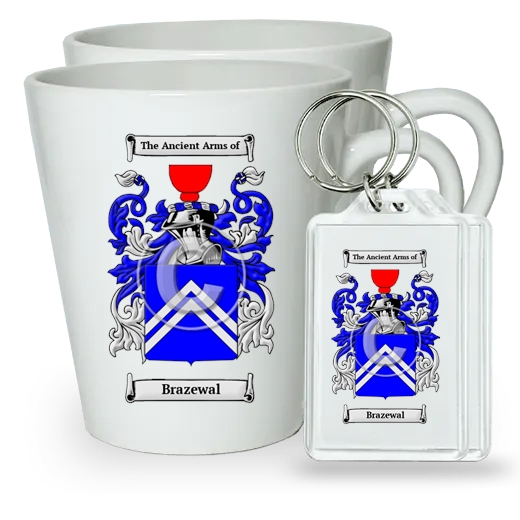 Brazewal Pair of Latte Mugs and Pair of Keychains