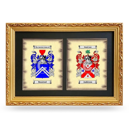 Double Coat of Arms Framed - Gold