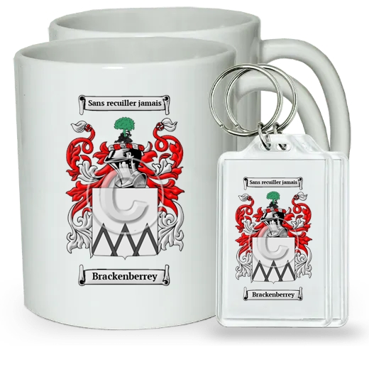 Brackenberrey Pair of Coffee Mugs and Pair of Keychains