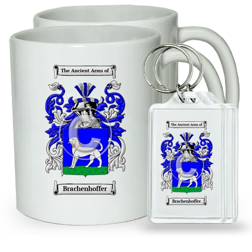 Brachenhoffer Pair of Coffee Mugs and Pair of Keychains