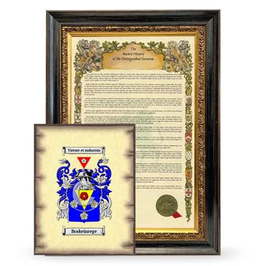 Brakeinrege Framed History and Coat of Arms Print - Heirloom