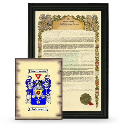 Brakenradge Framed History and Coat of Arms Print - Black