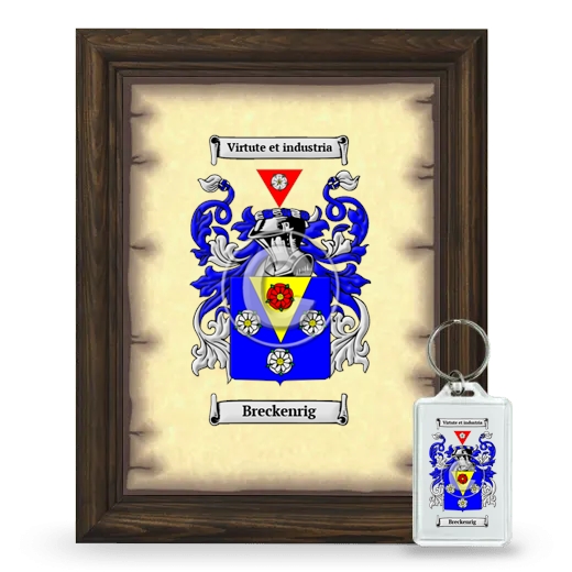 Breckenrig Framed Coat of Arms and Keychain - Brown
