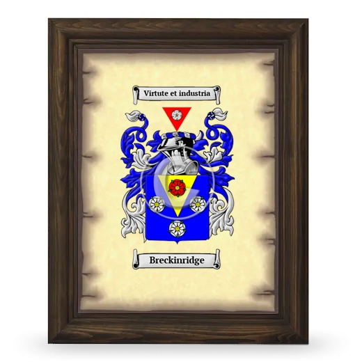 Breckinridge Coat of Arms Framed - Brown