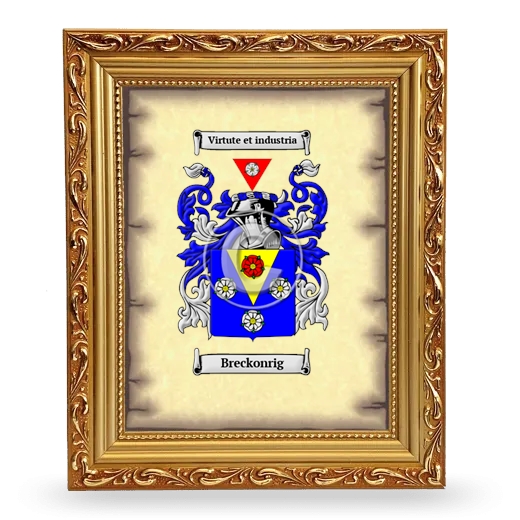 Breckonrig Coat of Arms Framed - Gold