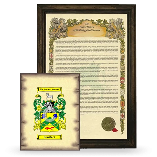 Braddack Framed History and Coat of Arms Print - Brown