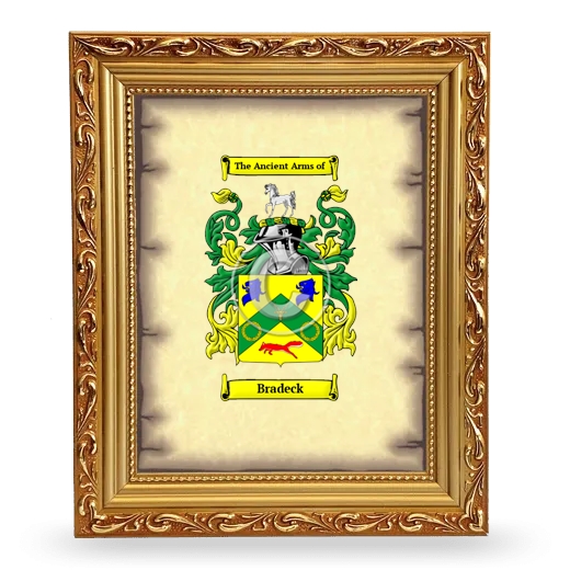 Bradeck Coat of Arms Framed - Gold