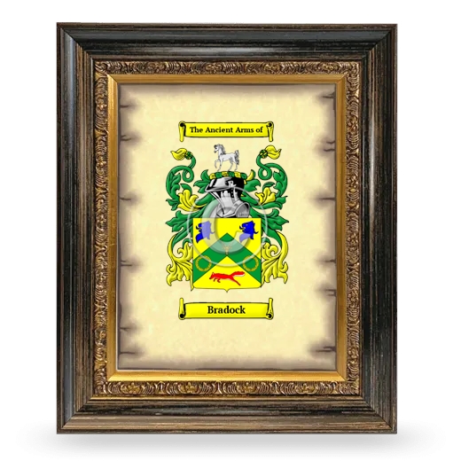 Bradock Coat of Arms Framed - Heirloom