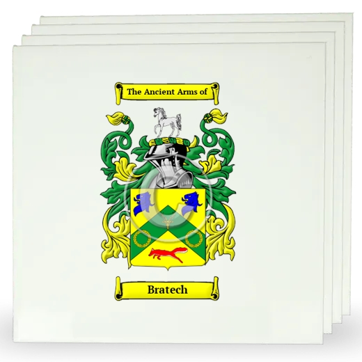 Bratech Set of Four Large Tiles with Coat of Arms