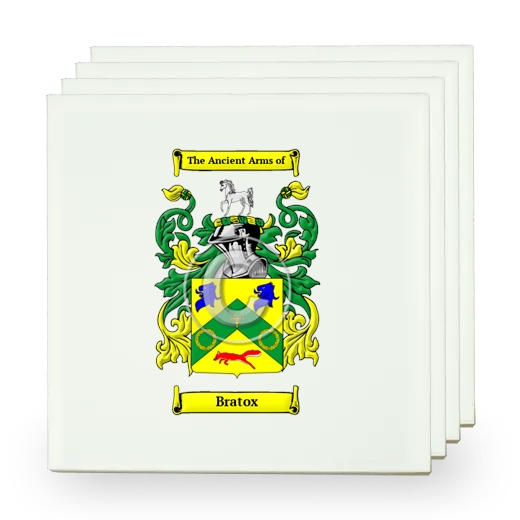 Bratox Set of Four Small Tiles with Coat of Arms